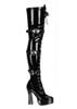 Pleaser - ELECTRA3028 Plateau overknee Laarzen - Zwart Product image